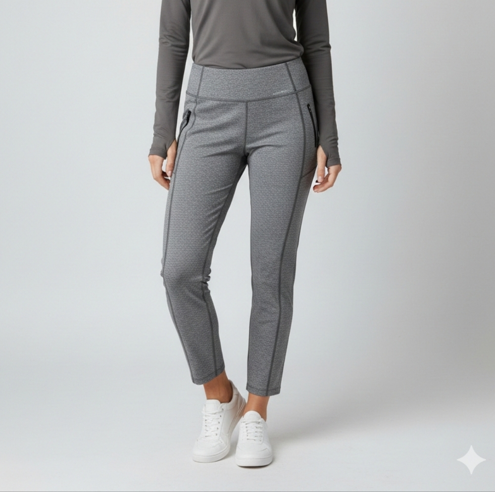 Eddie Bauer Fleece Lined High Rise Athletic Leggings Womens M Gray